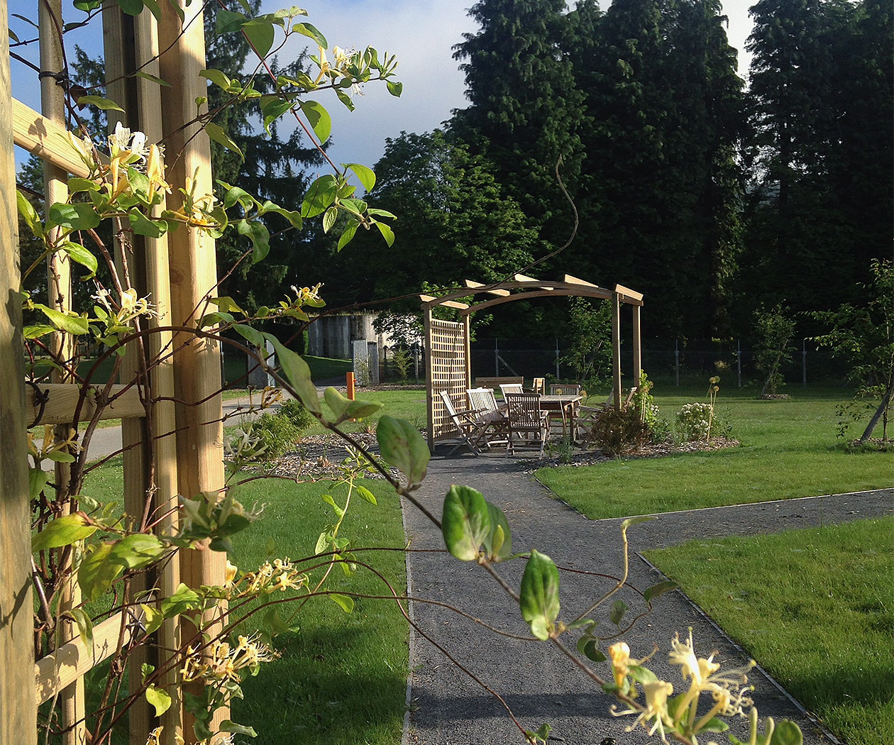 Le jardin adaptée de l'unité en addictologie du centre hospitalier de Saint-Vaury