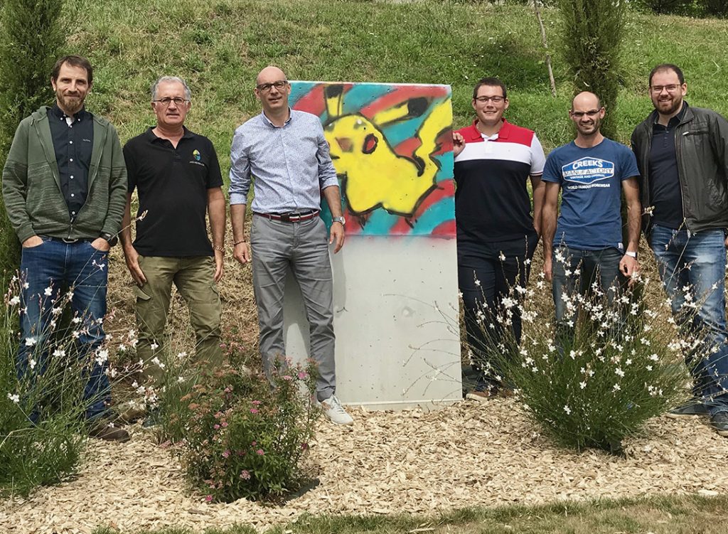 IME de Meyssac, jardin thérapeutique, réunion de chantier Christophe Planchon d'Expressions jardin avec ses partenaires lors d'une réunion de chantier