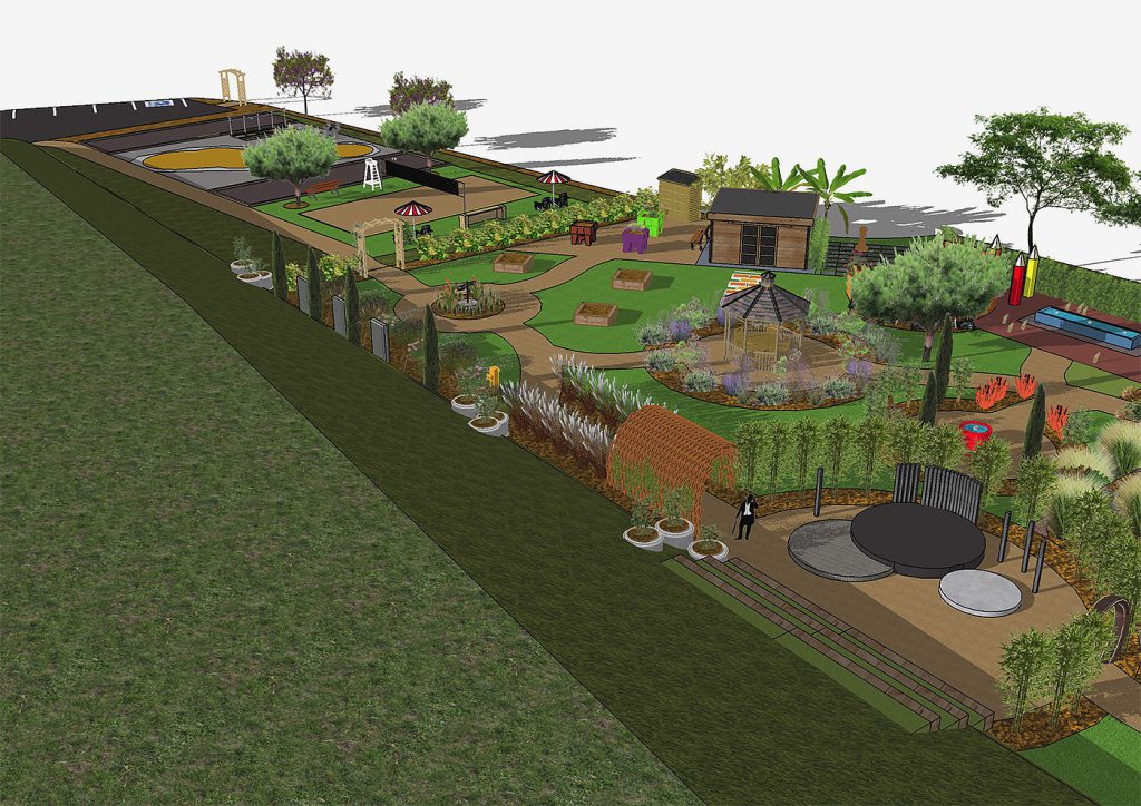 Le projet en 3D du jardin thérapeutique de l'IME de Meyssac