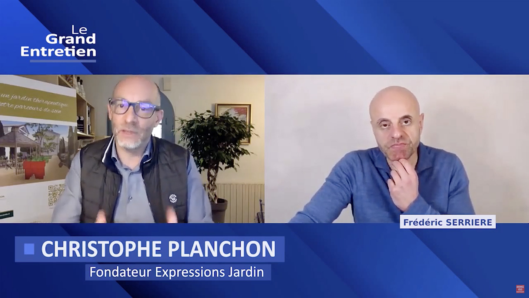 image de l'entretien en visioconférence entre Frédéric Serrière et Christophe Planchon