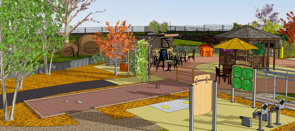 Vue du projet de jardin en panorama