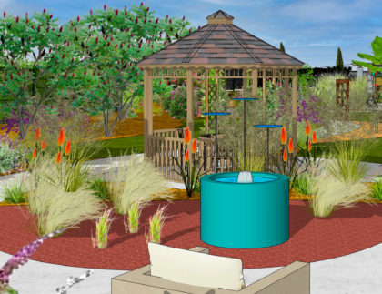 conception 3D du futur jardin thérapeutique Les Bayles
