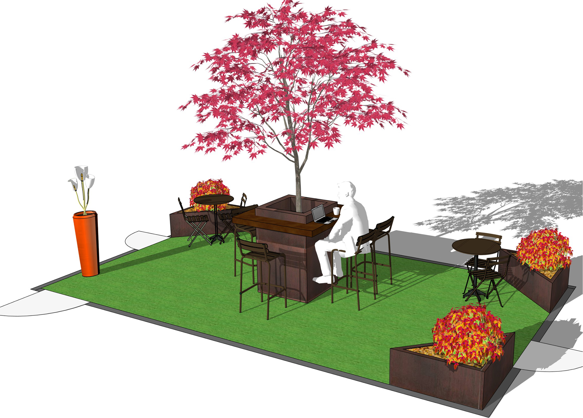 simulation 3D du patio des 4 saisons avant réalisation